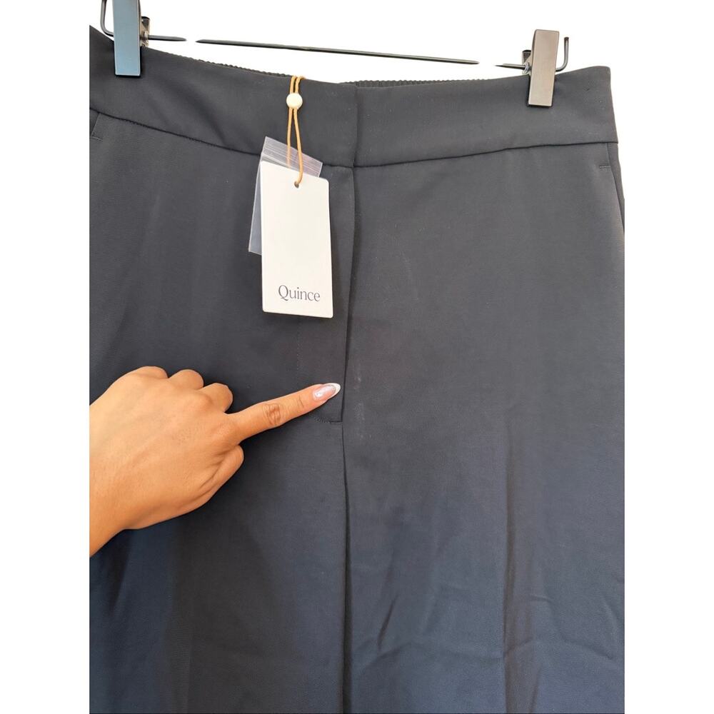 Quince Stretch Crepe Classic Trouser Pants Black Size 8 NWT - Picture 11 of 12